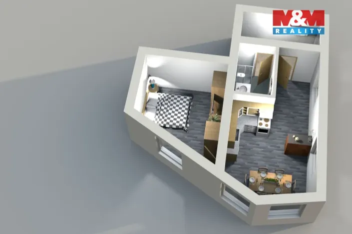 Pronájem bytu 2+kk, Kolín - Kolín II, Pražská, 42 m2