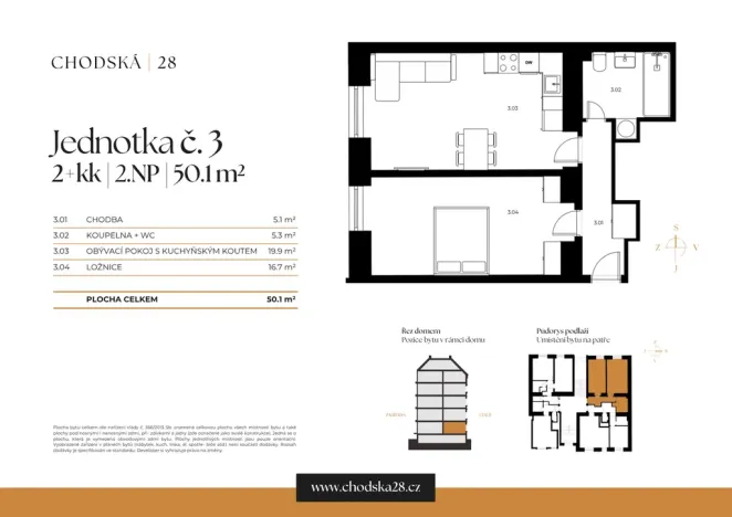 Prodej bytu 2+kk, Praha - Vinohrady, Chodská, 50 m2