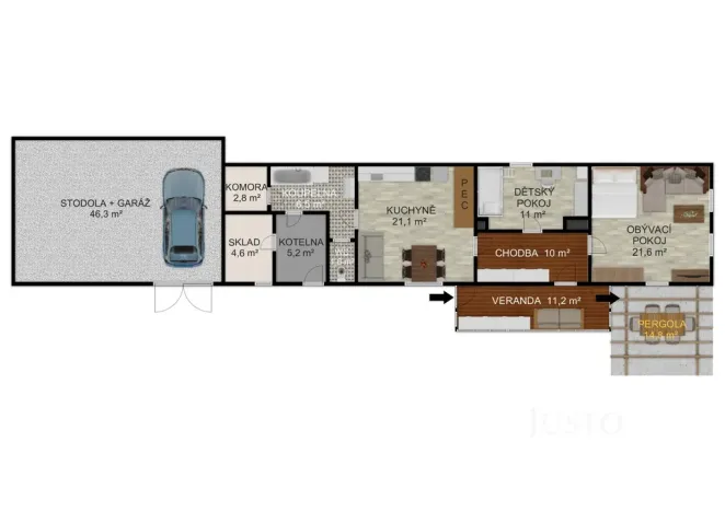 Prodej rodinného domu, Albrechtice nad Vltavou - Jehnědno, 141 m2