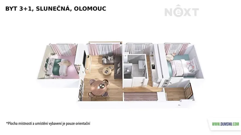 Pronájem bytu 3+1, Olomouc, Slunečná, 64 m2