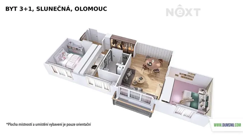 Pronájem bytu 3+1, Olomouc, Slunečná, 64 m2