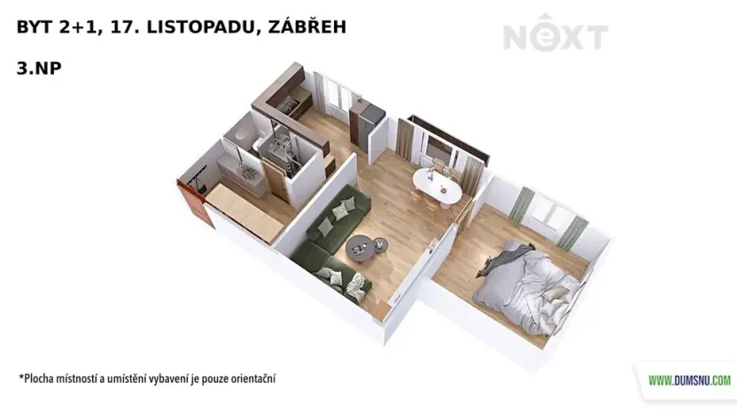 Pronájem bytu 2+1, Zábřeh, 17. listopadu, 51 m2