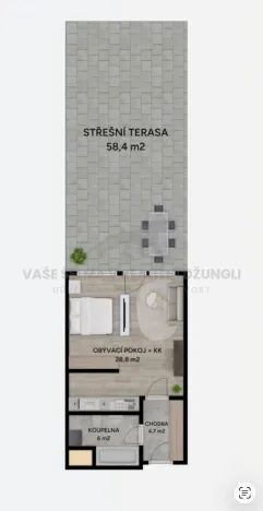 Prodej bytu 1+kk, Praha - Dolní Měcholupy, Honzíkova, 41 m2