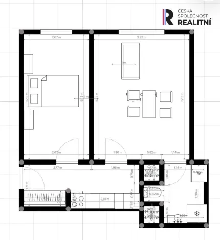 Pronájem bytu 2+kk, Praha - Vinohrady, V Horní Stromce, 45 m2