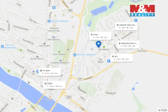 Prodej bytu 3+1, Týn nad Vltavou, náměstí Mládeže, 72 m2