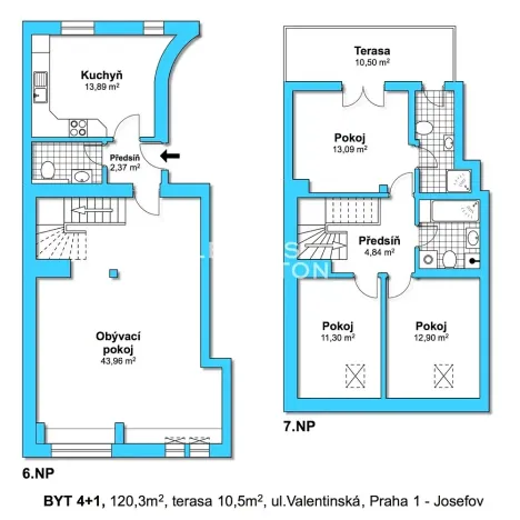 Prodej bytu 4+kk, Praha - Josefov, Valentinská, 120 m2