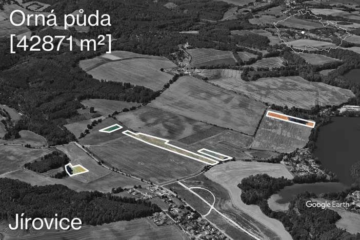 Prodej pole, Bystřice - Jírovice, 42871 m2