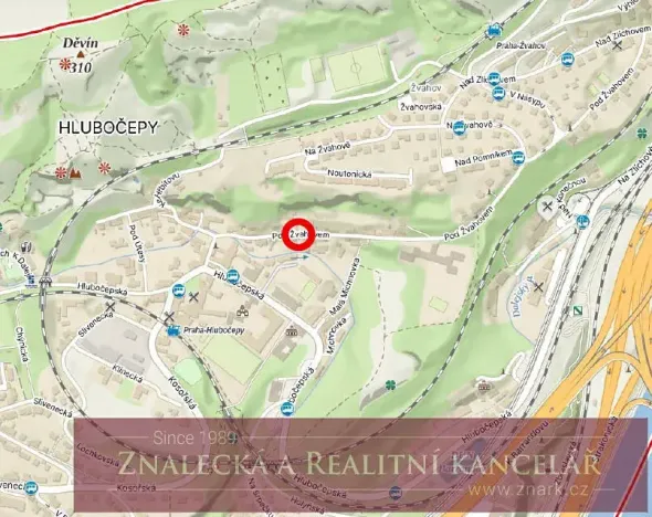 Prodej pozemku pro bydlení, Praha - Hlubočepy, Pod Žvahovem, 256 m2