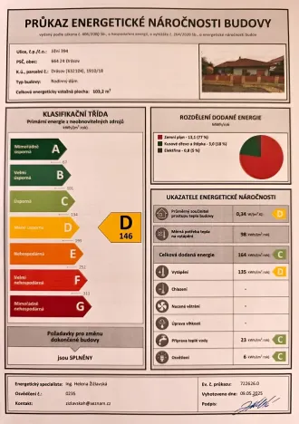 Prodej rodinného domu, Drásov, 104 m2