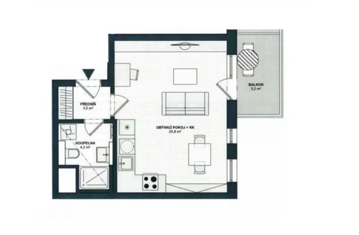 Pronájem bytu 1+kk, Praha - Hloubětín, Waltariho, 38 m2