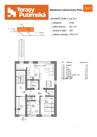 Prodej bytu 3+kk, Písek, Dolní, 65 m2