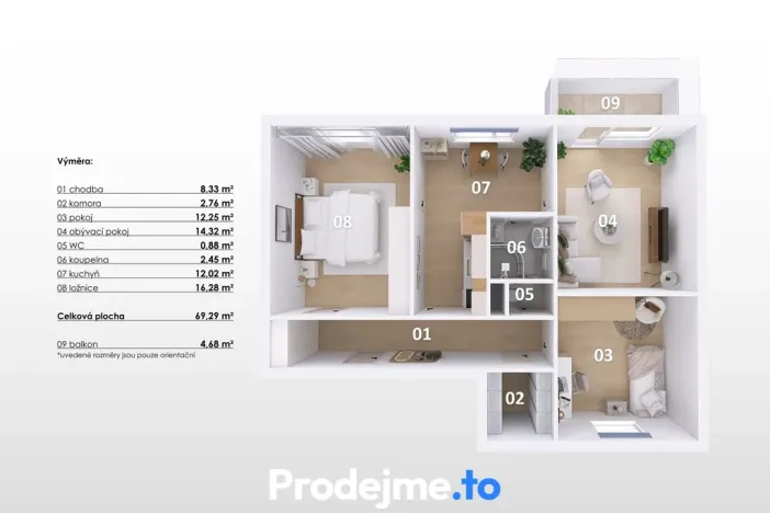 Prodej bytu 3+1, Znojmo, Pod Soudním vrchem, 74 m2