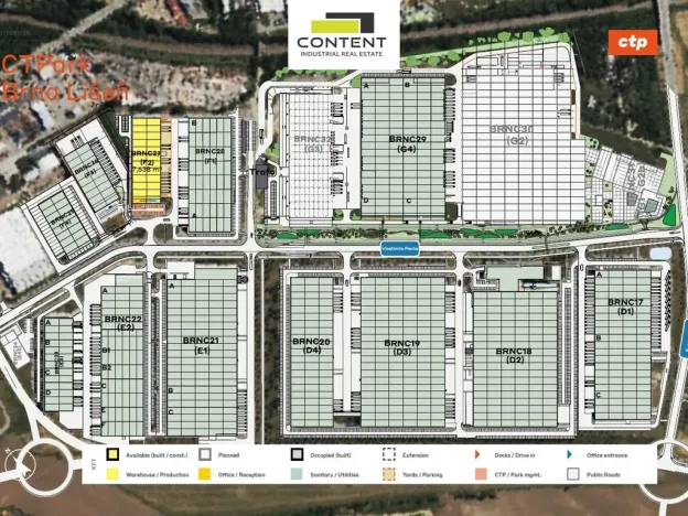 Pronájem skladu, Brno - Černovice, Vlastimila Pecha, 7638 m2