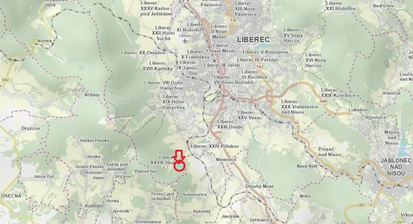 Prodej lesa, Liberec, 14111 m2