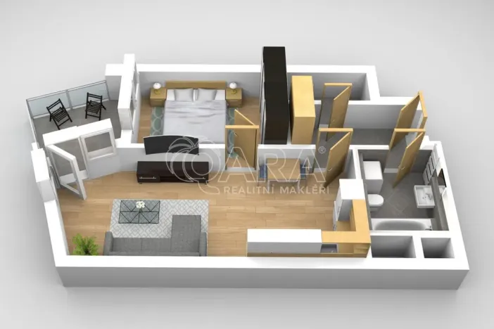 Pronájem bytu 2+kk, Praha - Stodůlky, Ferrariho, 60 m2