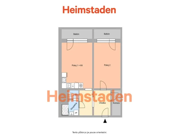 Pronájem bytu 2+kk, Ostrava - Hrabůvka, Provaznická, 48 m2