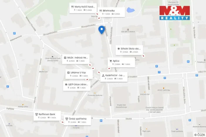 Pronájem bytu 2+kk, Ústí nad Labem - Ústí nad Labem-centrum, Bělehradská, 34 m2