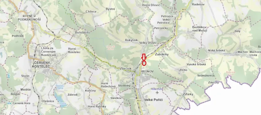 Prodej podílu lesa, Hronov, 1326 m2