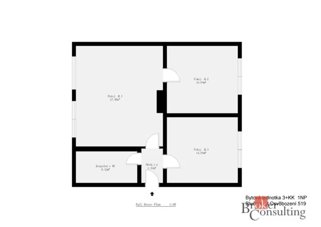 Prodej bytu 3+kk, Blučina, Osvobození, 76 m2