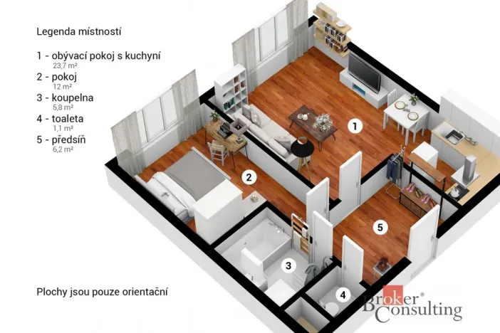 Prodej bytu 2+kk, Králův Dvůr, Popelky Biliánové, 54 m2