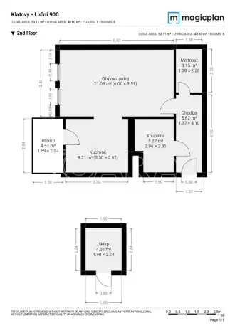 Pronájem bytu 1+kk, Klatovy - Klatovy III, Luční, 47 m2