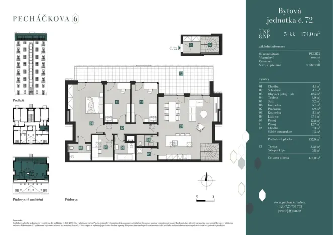 Prodej bytu 5+kk, Praha, Pecháčkova, 130 m2