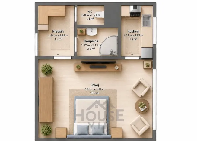 Prodej bytu 1+1, Praha - Háje, Matúškova, 30 m2