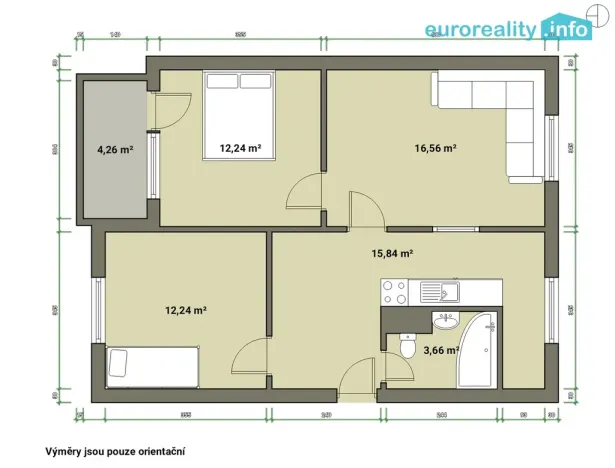 Prodej bytu 3+1, Vintířov, 69 m2
