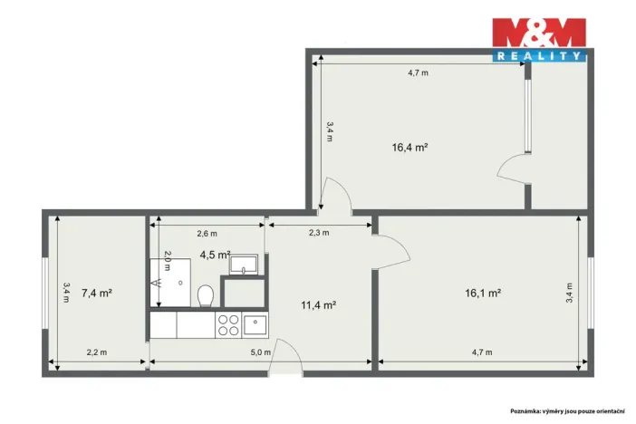 Prodej bytu 3+kk, Sokolov, Slavíčkova, 62 m2