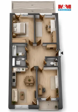 Prodej bytu 4+kk, Praha, Ke kříži, 76 m2