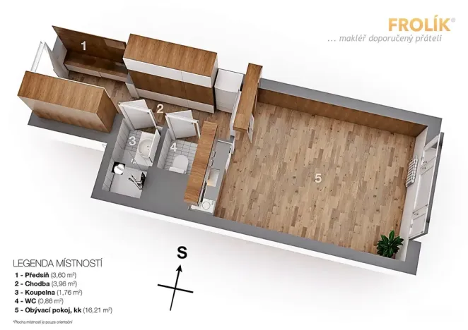 Pronájem bytu 1+kk, Praha - Záběhlice, Jabloňová, 28 m2