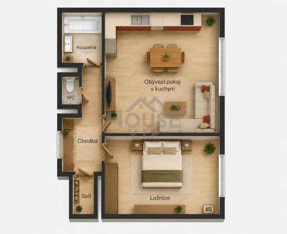 Prodej bytu 2+kk, Praha - Čakovice, Marty Krásové, 55 m2