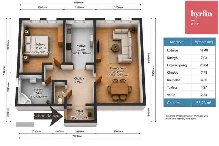 Pronájem bytu 2+1, Opava, Sadová, 56 m2