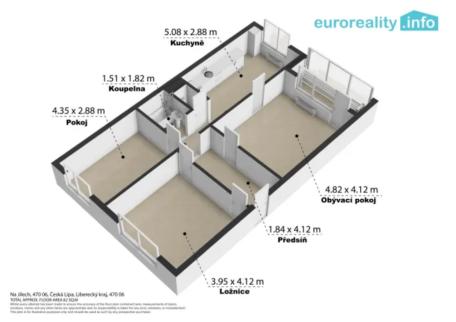Prodej bytu 3+1, Česká Lípa, Na Jílech, 75 m2