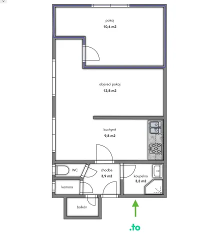 Pronájem bytu 2+kk, Znojmo, Palliardiho, 42 m2