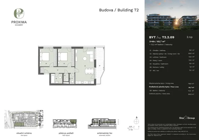 Prodej bytu 3+kk, Praha - Dolní Chabry, Měděnecká, 82 m2