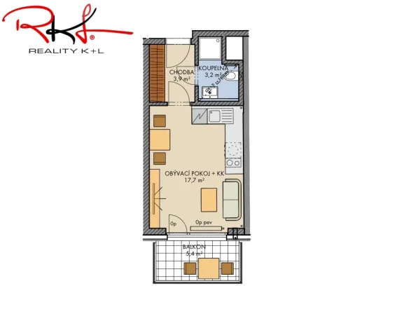 Prodej bytu 1+kk, Praha - Chodov, 31 m2