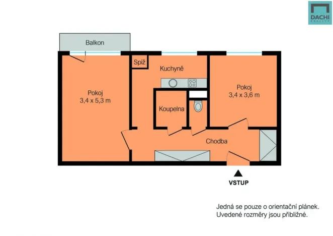 Pronájem bytu 2+1, Olomouc, Hněvotínská, 52 m2