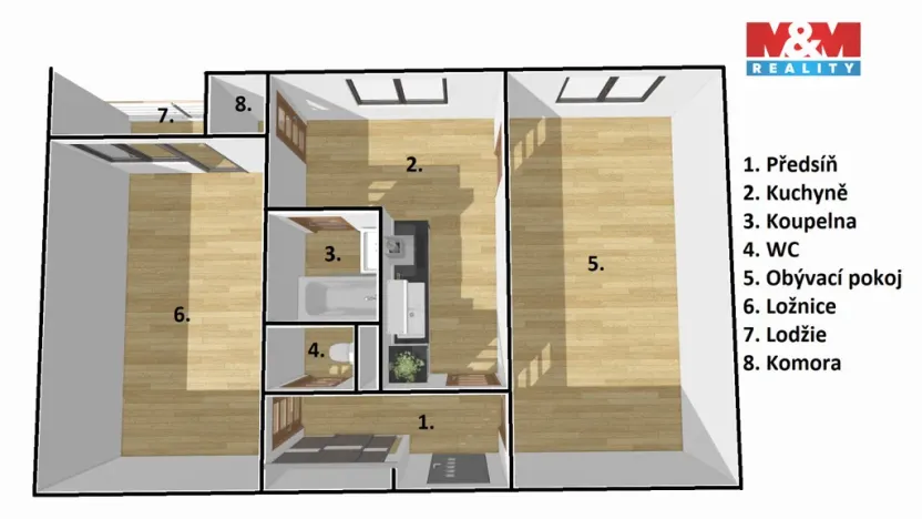 Pronájem bytu 2+1, Prachatice - Prachatice II, Ševčíkova, 64 m2