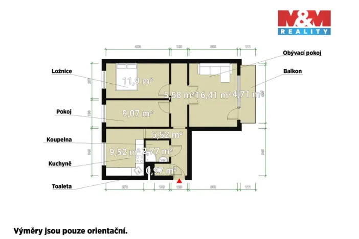 Prodej bytu 3+1, Plzeň - Severní Předměstí, Strážnická, 62 m2