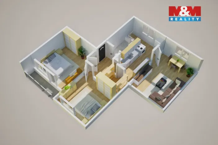 Prodej bytu 3+1, Ústí nad Labem - Ústí nad Labem-centrum, Hornická, 64 m2