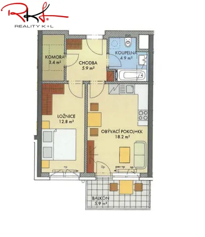 Prodej bytu 2+kk, Praha, Thomasova, 53 m2