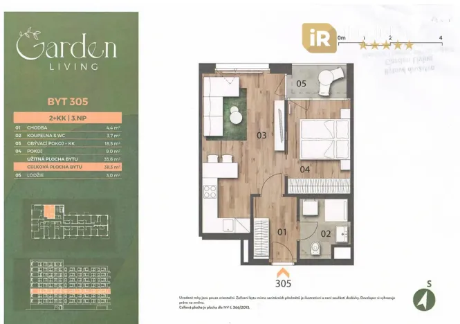 Pronájem bytu 2+kk, Praha - Černý Most, Arnošta Valenty, 38 m2