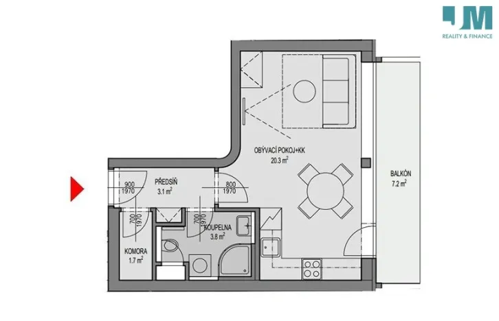 Pronájem bytu 1+kk, Brno, Rumiště, 38 m2