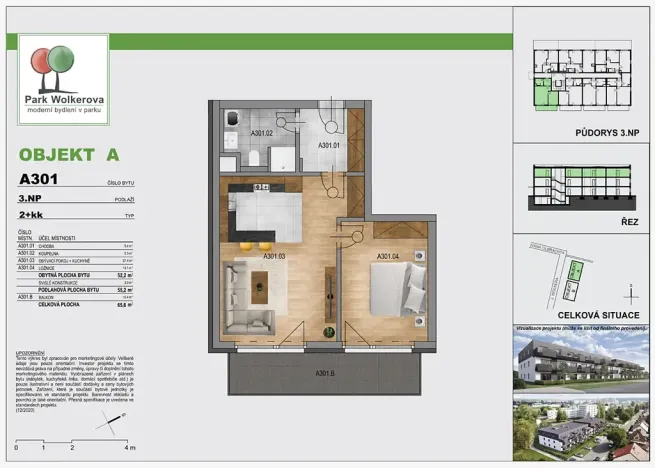 Prodej bytu 2+kk, Kralupy nad Vltavou, J. Wolkera, 55 m2