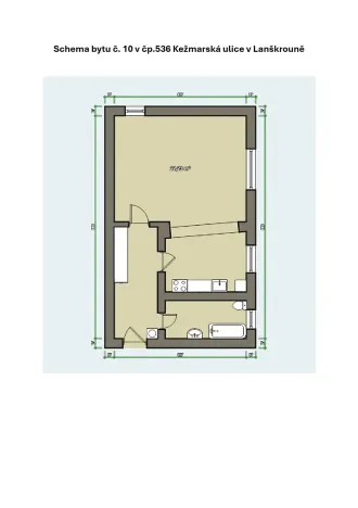 Pronájem bytu 1+1, Lanškroun, Kežmarská, 34 m2
