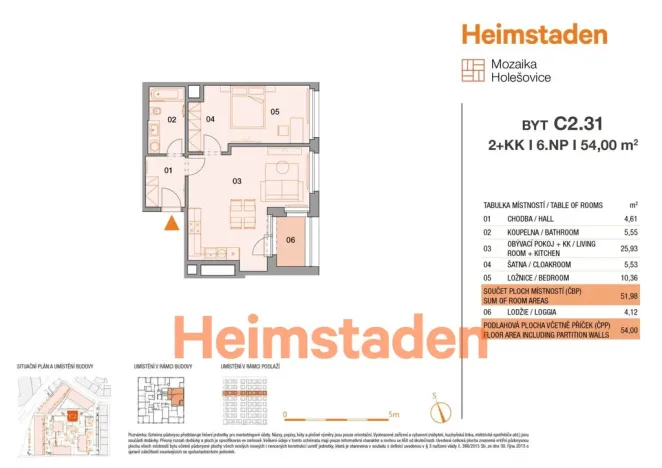 Pronájem bytu 2+kk, Praha - Holešovice, U Pergamenky, 54 m2