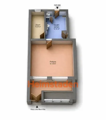 Pronájem kanceláře, Havířov - Město, Hlavní třída, 74 m2