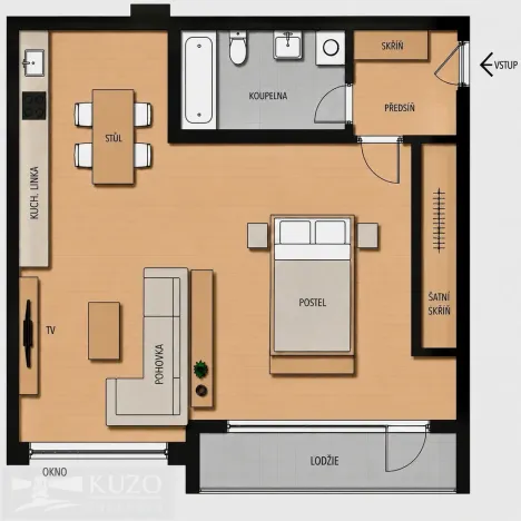Pronájem bytu 2+kk, Brno, Auerswaldova, 62 m2