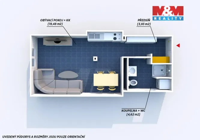 Pronájem bytu 1+kk, Kamenný Újezd - Kocanda, 35 m2